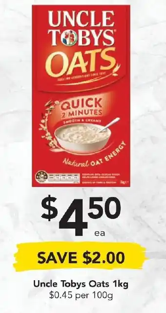 Drakes Uncle Toby's Oats 1kg offer