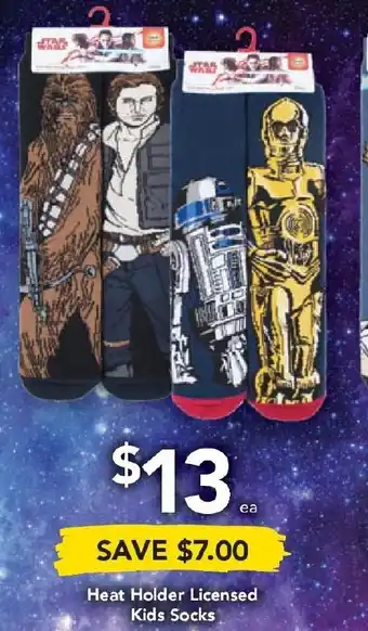 Drakes Heat Holder Licensed Kids Socks offer