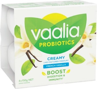 Coles Vaalia Probiotics Yoghurt 4x150g offer