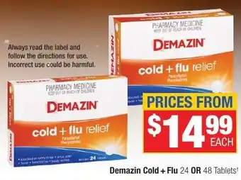 Direct Chemist Outlet Demazin Cold + Flu offer