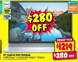 JB Hi-Fi 16" Inspiron 5645 Notebook offer