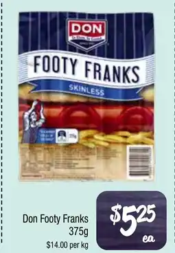 Farmer Jack's Footy Franks offer