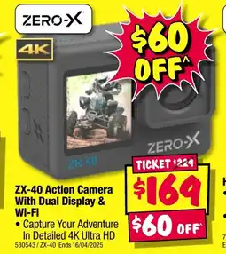 JB Hi-Fi ZX-40 Action Camera With Dual Display & Wi-Fi offer