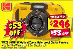 JB Hi-Fi WPZ2 16MP 4X Optical Zoom Waterproof Digital Camera offer