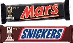 IGA Mars Medium Bars 44‑56g, Snickers Bars 44g M&M’s 35‑49g or Twix Twin 50g Selected Varieties offer