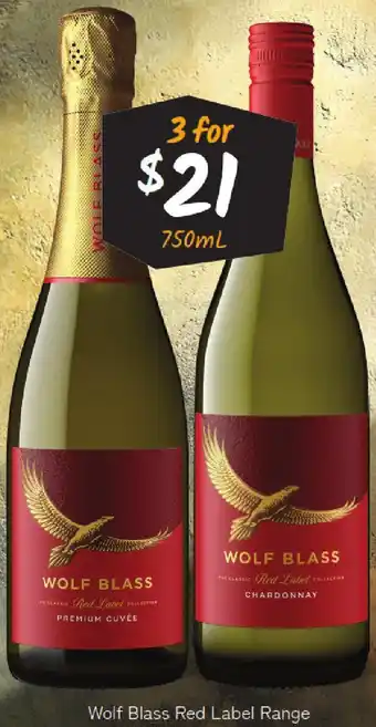Cellarbrations Wolf Blass Red Label Range offer
