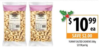 Supabarn Yummy Salted Cashews 500g offer