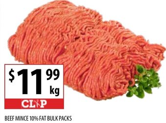 Supabarn Beef Mince 10% Fat Bulk Packs offer