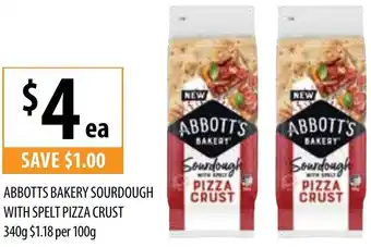 Abbotts Bakery Sourdough With Spelt Pizza Crust 340g