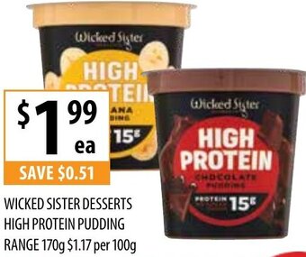 Wicked Sister Desserts High Protein Pudding Range 170g