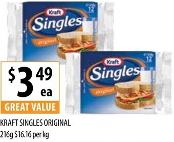 Supabarn Kraft Singles Original 216g offer