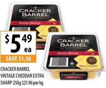 Supabarn Cracker Barrel Vintage Cheddar Extra Sharp 250g offer