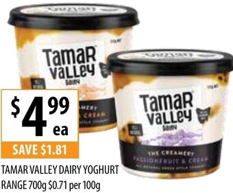Supabarn Tamar Valley Dairy Yoghurt Range 700g offer