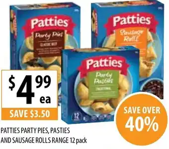 Supabarn Patties Party Pies, Pasties And Sausage Rolls Range offer