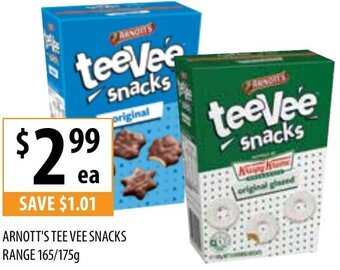 Supabarn Arnott's Tee Vee Snacks Range 165/175g offer