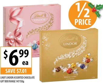 Supabarn Lindt Lindor Assorted Chocolate Gift Box Range 174/150g offer