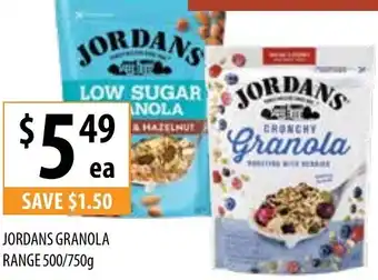 Jordan Granola Range 500/750g