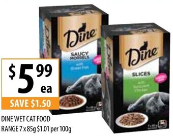 Supabarn Dine Wet Cat Food Range 7x85g offer