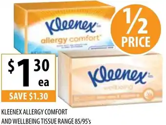 Supabarn Kleenex Allergy Comfort And Wellbeing Tissue Range offer