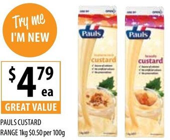 Supabarn Pauls Custard Range 1kg offer