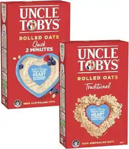 Coles Uncle Tobys Rolled Oats 1kg offer