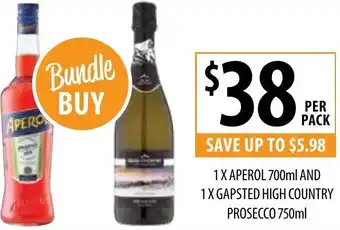 1 x Aperol 700ml And 1 x Gapsted High Country Prosecco 750ml