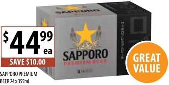 Supabarn Sapporo Premium Beer 24x355ml offer
