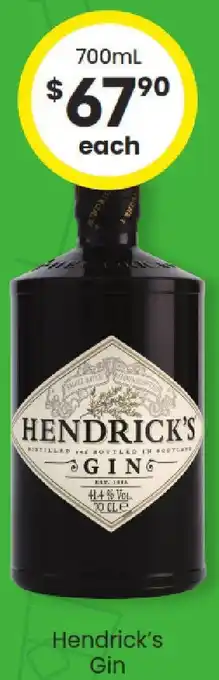 The Bottle O Hendrick's Gin offer