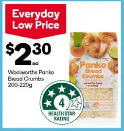 Woolworths Woolworths Panko Bread Crumbs 200-220g offer