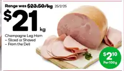 Woolworths Champagne Leg Ham offer
