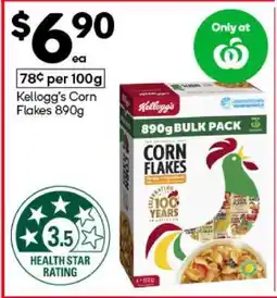 Woolworths Kellogg's Corn Flakes 890g offer