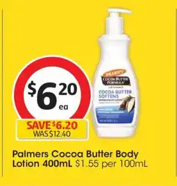 Coles Palmers Cocoa Butter Body Lotion 400mL offer
