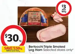 Coles Bertocchi Triple Smoked Leg Ham offer