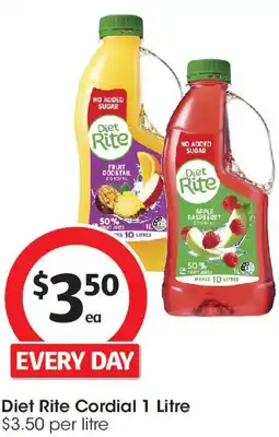 Coles Diet Rite Cordial offer
