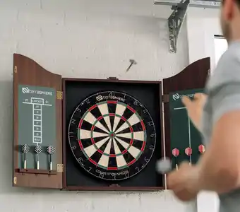 Rebel Sport Terrasphere dartboard & cabinet set offer
