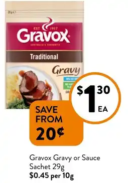 Foodworks Gravox Gravy or Sauce Sachet offer
