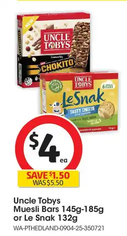 Coles Muesli Bars or Le Snak offer