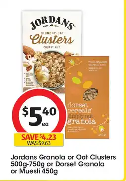 Coles Granola or Oat Clusters or Dorset Granola or Muesli offer