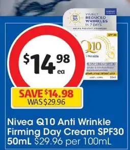 Coles Q10 Anti Wrinkle Firming Day Cream SPF30 offer