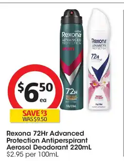 Coles 72Hr Advanced Protection Antiperspirant Aerosol Deodorant offer