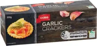 Coles Coles Garlic Crackers 200g offer