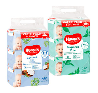BIG W Huggies 3 x 80-pack wipes offer