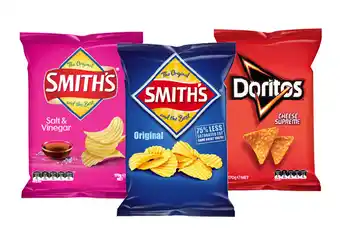 BIG W Smith’s or doritos 170g chip varieties offer