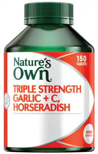 Good Price Pharmacy Nature’s own triple strength garlic+c, horseradish 150 tablets offer