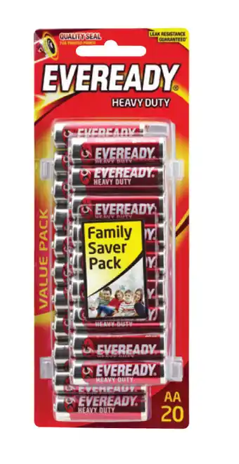 Eveready aa heavy duty batteries 20 pack