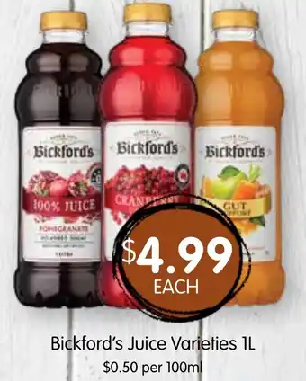 Spudshed Bickford's Juice Varieties offer