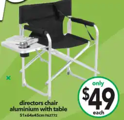 Cheap as Chips directors chair aluminium with table offer