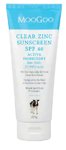 Moogoo clear zinc spf40 sunscreen 200g