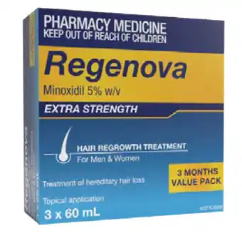 Star Discount Chemist Regenova extra strength hair regrowth treatment for men & women topical application 3 x 60ml bottles offer
