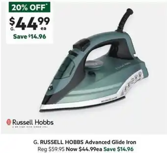 Harris Scarfe RUSSELL HOBBS Advanced Glide Iron offer